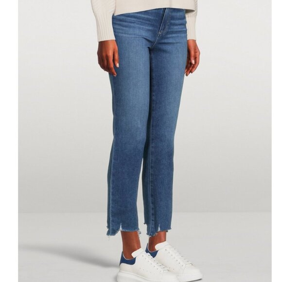 Paige Cindy Destroyed-Hem Straight-Leg Jeans - Picture 3 of 10